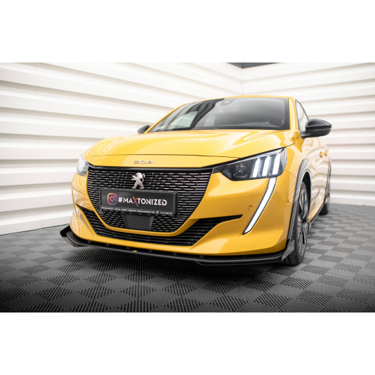 Maxton Design "Street Pro" spoiler pod přední nárazník s křidélky pro Peugeot 208 GT Mk2, plast ABS bez povrchové úpravy