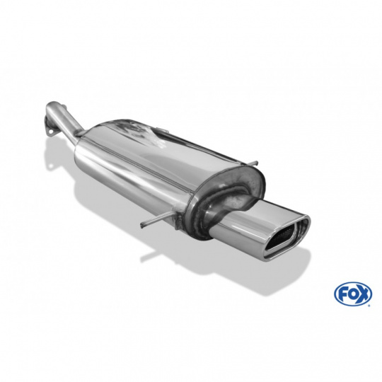 Fox Sportauspuff koncový tlumič výfuku s koncovkou 135x80 Typ 53 pro Mazda 323 BG Stufenheck s motorem 1.3, 1.6, 1.8