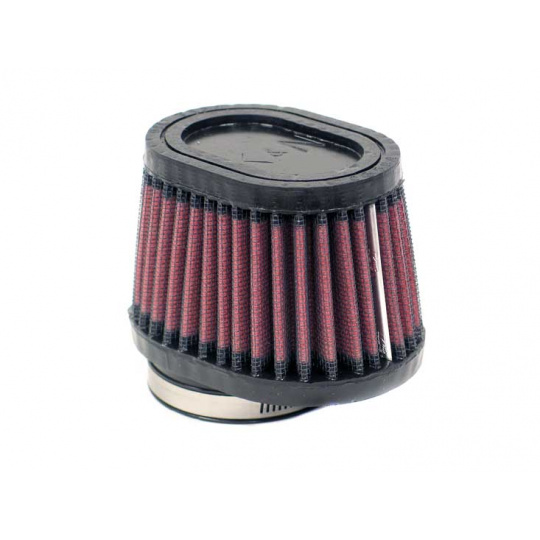 K&N univerzální oválný rovný filtr se vstupem 54 mm a výškou 70 mm, gumový vrchlík