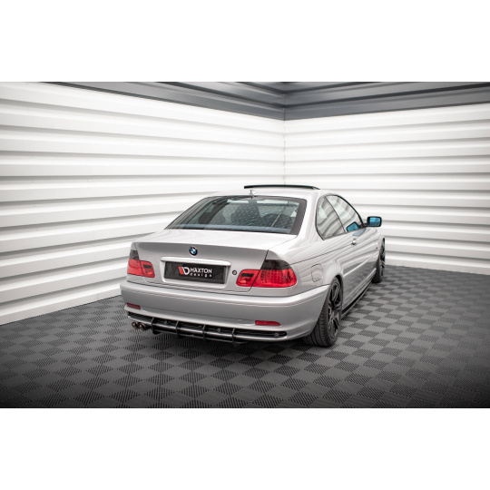 Maxton Design "Street Pro" difuzor zadního nárazníku pro BMW řada 3 E46, plast ABS bez povrchové úpravy, Coupe, s červenou linkou