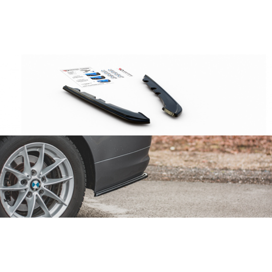 Maxton Design boční difuzory pod zadní nárazník pro BMW řada 3 E90/91 Facelift, černý lesklý plast ABS