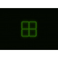 Kompletní LED čtyřhranné svítidlo zelené, rozměr: 4 elementy 88 x 88 cm