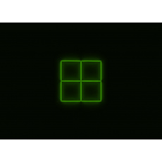 Kompletní LED čtyřhranné svítidlo zelené, rozměr: 4 elementy 88 x 88 cm Kompletní LED čtyřhranné svítidlo zelené, rozměr: 4 elementy 88 x 88 cm