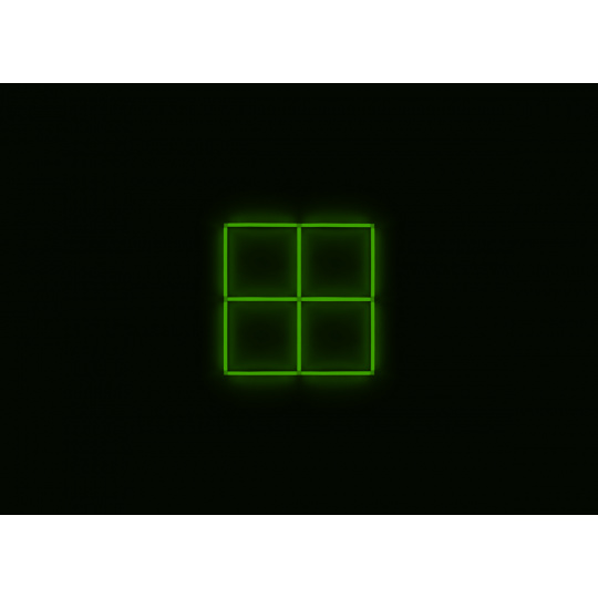 Kompletní LED čtyřhranné svítidlo zelené, rozměr: 4 elementy 88 x 88 cm