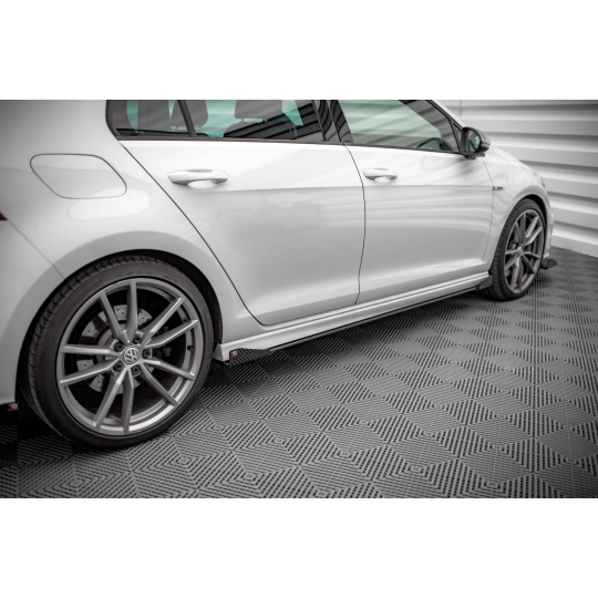 Maxton Design křidélka bočních difuzorů pro Volkswagen Golf R Mk7, černý lesklý plast ABS