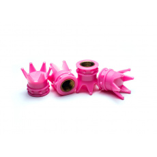 Čepičky ventilků - růžové korunky