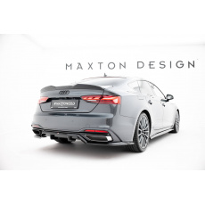 Maxton Design spoiler pod zadní nárazník s žebrováním pro Audi A5 F5 Facelift, černý lesklý plast ABS, Coupe/Sportback