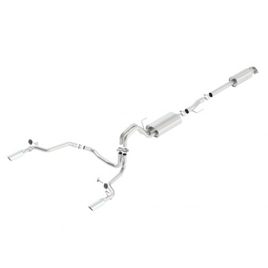 Borla Cat-Back výfukový systém "Touring" typ 36 pro Ford F-150 2,7l/3,5l V6 EcoBoost (mimo Raptor)/5,0l V8 s automat. přev., EC/SB 78,8", CC/SHB 67", CC/SB 6,5´, r.v. od 15-20, typ koncovek: chromové