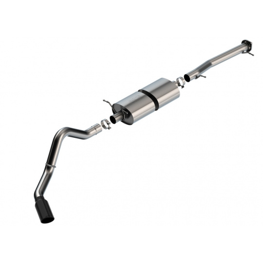 Borla Cat-Back výfukový systém "S-Type" pro Chevrolet Silverado 2500/3500, 6,6L V8, 2WD/4WD, 4-dvéř. CC/SB (6'8''), 158,9" WB, r.v. 2020-2024, typ koncovek: černé