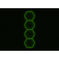 Kompletní LED hexagonové svítidlo zelené, rozměr: 4 elementy 97 x 327 cm