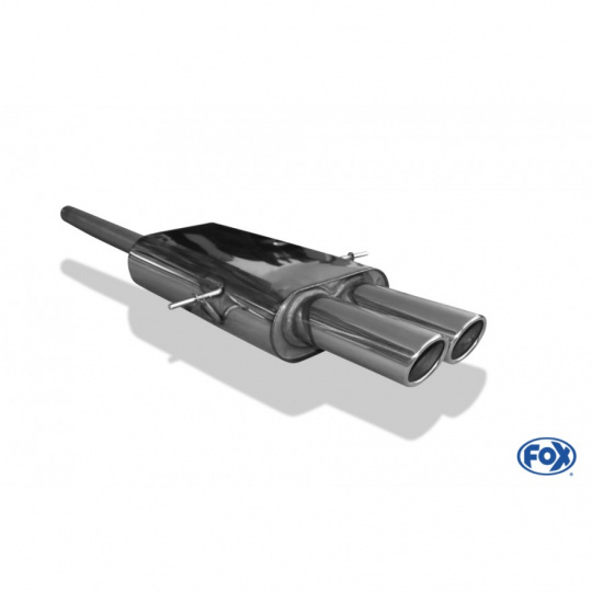 Fox Sportauspuff koncový tlumič výfuku s vývodem uprostřed s koncovkou 2x88x74 Typ 32 pro Mini Cooper S R56 2006- s motorem 1.6 Fox Sportauspuff koncový tlumič výfuku s vývodem uprostřed s koncovkou 2x88x74 Typ 32 pro Mini Cooper S R56 2006- s motorem 1.6