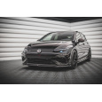 Maxton Design spoiler pod přední nárazník ver.5 pro Volkswagen Golf R Mk8, černý lesklý plast ABS