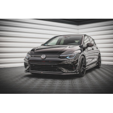 Maxton Design spoiler pod přední nárazník ver.5 pro Volkswagen Golf R Mk8, černý lesklý plast ABS