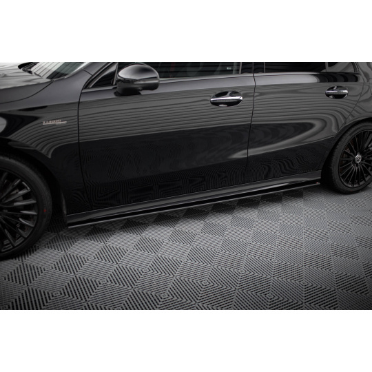 Maxton Design "Street Pro" difuzory pod boční prahy pro Mercedes třída A W177 Facelift A35 AMG, plast ABS bez povrchové úpravy, Hatchback/Sedan