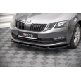 Maxton Design spoiler pod přední nárazník ver.1 pro Škoda Octavia Mk3 Facelift, černý lesklý plast ABS