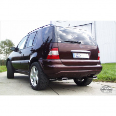 Fox Sportauspuff koncový tlumič výfuku s koncovkou 135x80 Typ 53 na obou stranách pro Mercedes třída M W163 s motorem 2.7 CDI, ML 270