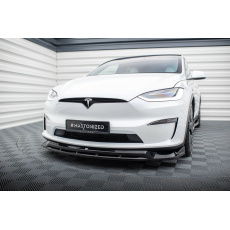 Maxton Design spoiler pod přední nárazník pro Tesla Model X Mk1 Facelift, černý lesklý plast ABS