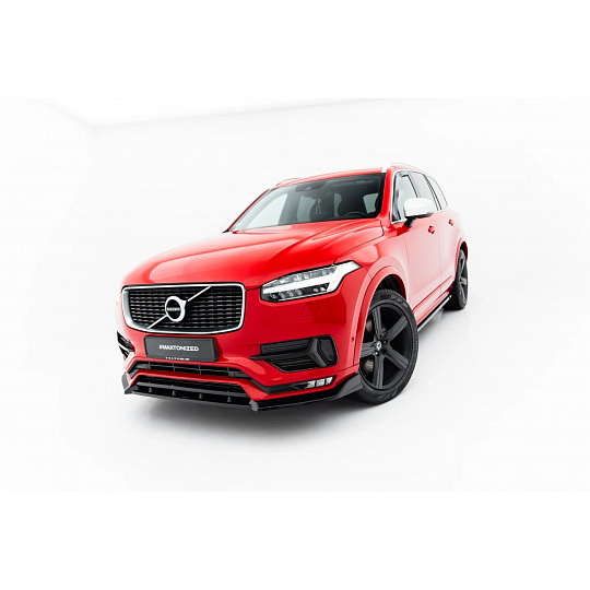 Maxton Design spoiler pod přední nárazník pro Volvo XC90 Mk2 R-Design, černý lesklý plast ABS