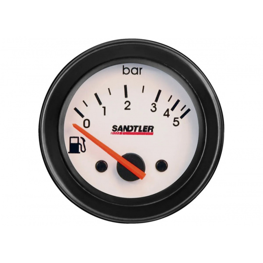 Sandtler série Racing přídavný ukazatel - tlak paliva, barva: bílá, varianta: do 5 barů