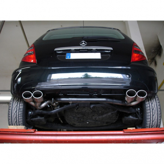 Fox Sportauspuff koncový tlumič výfuku s koncovkou 2x106x71 Typ 32 na obou stranách pro Mercedes třída A W169 s motorem 1.5, 1.7, 2.0