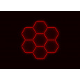 Kompletní LED hexagonové svítidlo červené, rozměr: 7 elementů 238 x 252 cm