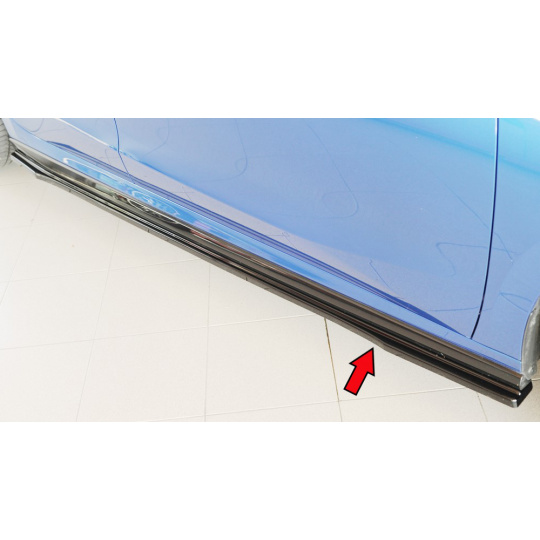 Rieger spoiler pod boční práh mont. strana pro Škoda Fabia PJ hatchback, 06/21-, plast ABS lakovaný do černé lesklé barvy