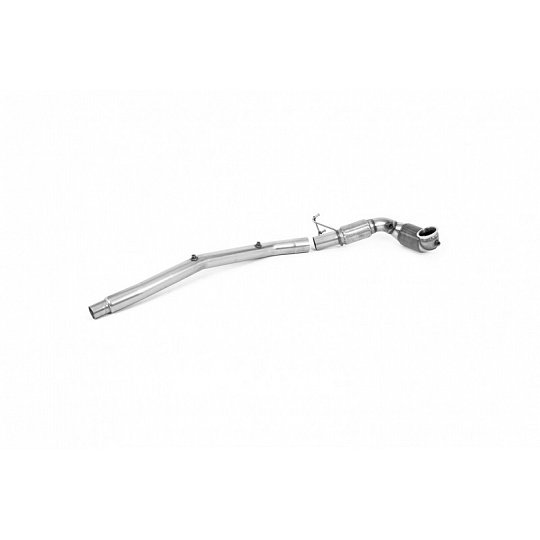 Milltek Sport downpipe a Hi-Flow sportovní katalyzátor 94mm / 3.7" ID Turbo Outlet do 80mm / 3.15" Downpipe s 200CPSI Race Cat pro Audi S3 2.0TFSI Quattro Sedan 310PS 8Y (s OPF/GPF) 2020-2024, pouze pro OE OPF/GPF Back systém
