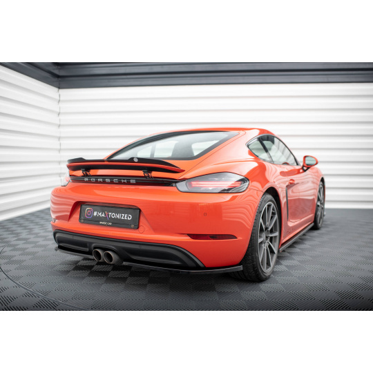Maxton Design boční difuzory pod zadní nárazník pro Porsche Cayman 982c, černý lesklý plast ABS