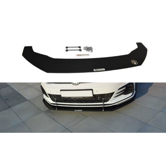 Maxton Design "Racing" spoiler pod přední nárazník ver.1 pro Volkswagen Golf GTI Mk7 Facelift, plast ABS bez povrchové úpravy