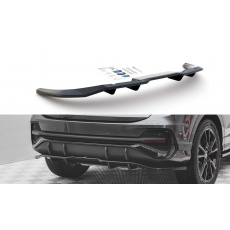 Maxton Design středový spoiler pod zadní nárazník s žebrováním s žebrováním pro Audi Q3 Sportback S-Line, černý lesklý plast ABS