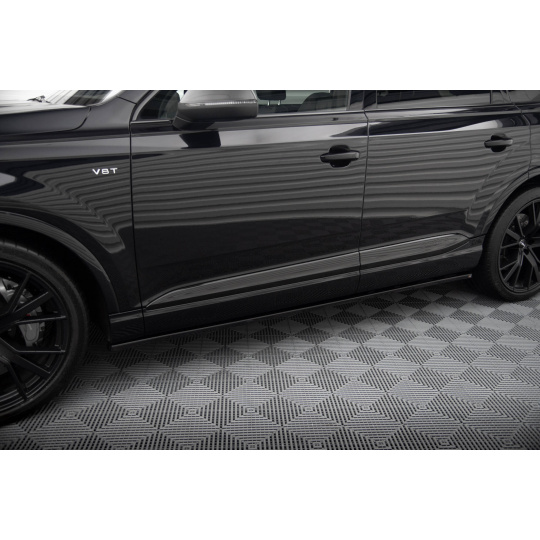 Maxton Design difuzory pod boční prahy ver.2 pro Audi SQ7 Mk2, černý lesklý plast ABS