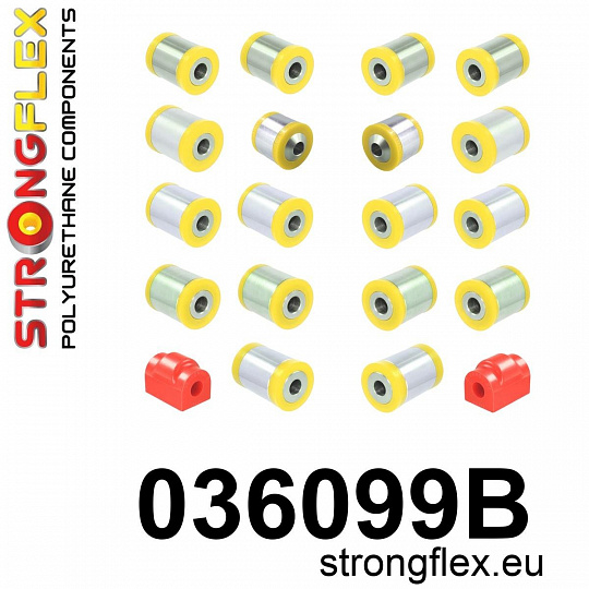 036099B: Strongflex Sada silentbloků zadního zavěšení 036099B: Strongflex Sada silentbloků zadního zavěšení