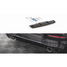 Maxton Design středový spoiler pod zadní nárazník pro Volkswagen Golf R Mk8, černý lesklý plast ABS