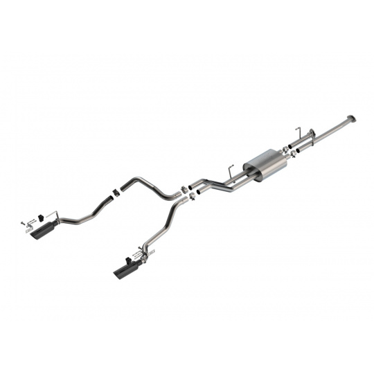 Borla Cat-Back výfukový systém "ATAK" pro Toyota Tundra 4.6L / 5.7L V8 automat, 2WD/4WD r.v. 2009-2013, barva koncovek: černé