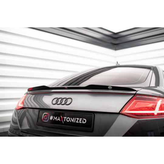 Maxton Design prodloužení spoileru pro Audi TT 8S, černý lesklý plast ABS, S-Line