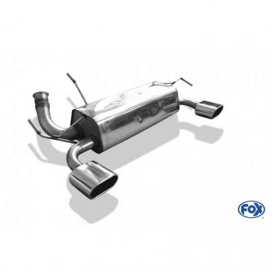 Fox Sportauspuff koncový tlumič výfuku s koncovkou 135x80 Typ 52 na obou stranách pro Peugeot 206 RC s motorem 2.0