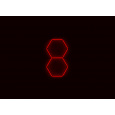 Kompletní LED hexagonové svítidlo červené, rozměr: 2 elementy 97 x 168 cm