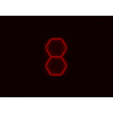 Kompletní LED hexagonové svítidlo červené, rozměr: 2 elementy 97 x 168 cm Kompletní LED hexagonové svítidlo červené, rozměr: 2 elementy 97 x 168 cm
