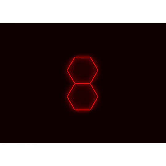 Kompletní LED hexagonové svítidlo červené, rozměr: 2 elementy 97 x 168 cm