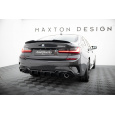 Maxton Design vložka zadního nárazníku pro BMW řada 3 G20 M-Pack, G21 M-Pack, černý lesklý plast ABS, Sedan/Touring, pro vozy bez tažného zařízení
