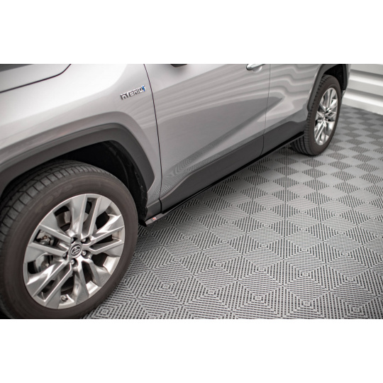 Maxton Design difuzory pod boční prahy pro Toyota RAV4 Mk5, černý lesklý plast ABS