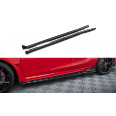 Maxton Design difuzory pod boční prahy ver.2 pro Honda Civic Mk11 Type-R, černý lesklý plast ABS