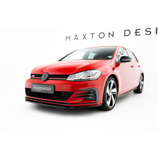 Maxton Design spoiler pod přední nárazník ver.5 pro Volkswagen Golf GTI Mk7 Facelift, černý lesklý plast ABS