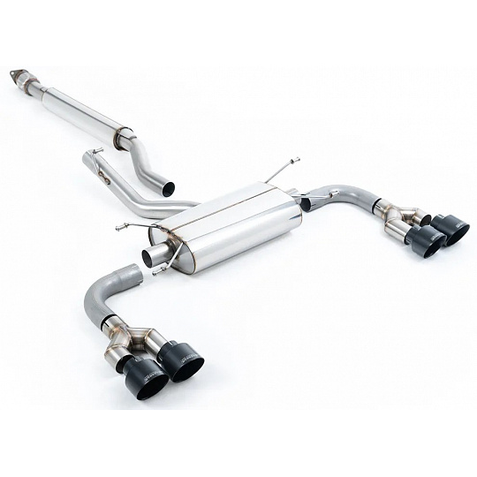 Milltek Sport výfukový systém secondary cat-back s rezonátorem (tišší) pro Toyota GR86 2.4l 2022-2024, černé koncovky