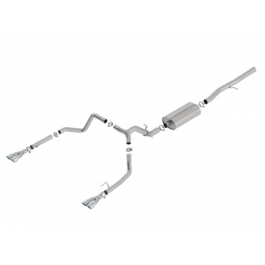 Borla Cat-Back výfukový systém "Touring" pro GMC Sierra 1500 6,2l V8, s aut. převodovkou, 2WD/AWD, EC/SB, CC/SHB, 147" WB, r.v. 2019-2020