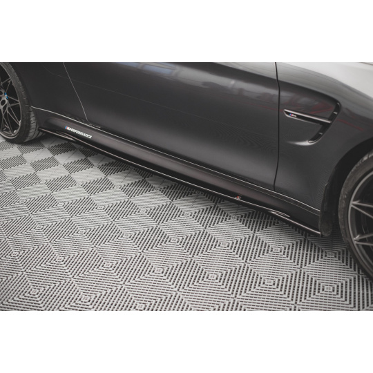 Maxton Design difuzory pod boční prahy pro BMW M4 F82, černý lesklý plast ABS
