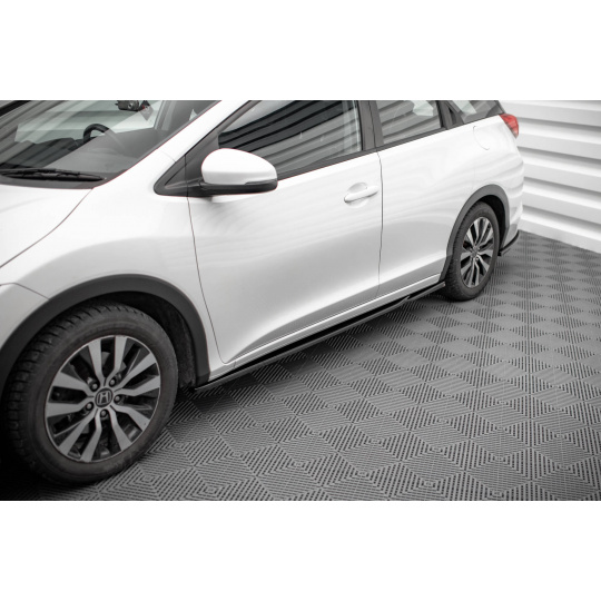Maxton Design difuzory pod boční prahy pro Honda Civic Mk9, černý lesklý plast ABS