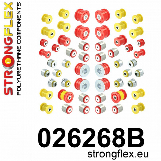 026268B: Strongflex Kompletní sada polyuretanových silentbloků pro zavěšení 026268B: Strongflex Kompletní sada polyuretanových silentbloků pro zavěšení
