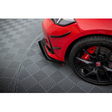 Maxton Design rohové spoilery pod přední nárazník pro Honda Civic Mk11 Type-R, černý lesklý plast ABS