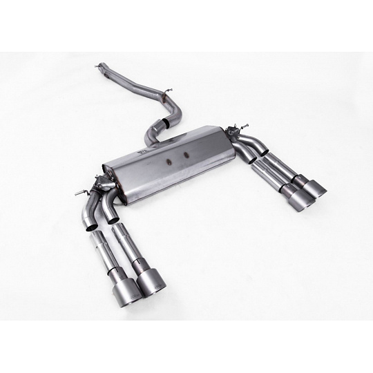 Milltek Sport výfukový systém cat-back GPF Back - bez rezonátoru (hlasitější) pro Audi S3 2.0 TFSI quattro Sedan/Cabrio 8V.2 (s GPF) 2019-2020, dvojité, kulaté, typ koncovek: GT-100 titanové
